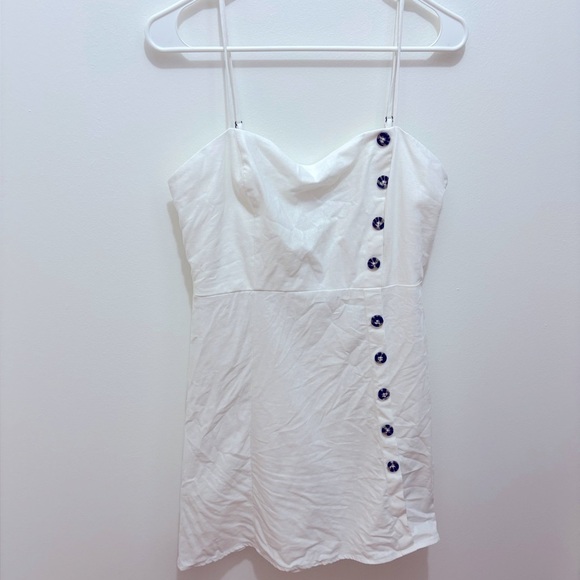 Copper Key White Linen Button Front Sundress Size Large - Picture 1 of 4